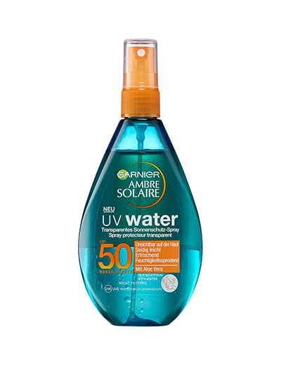 Sonnenschutz-Spray-LSF-50-Ambre-Solaire-UV-Water-150ml-Vorderseite-Garnier-Deutschland-kl